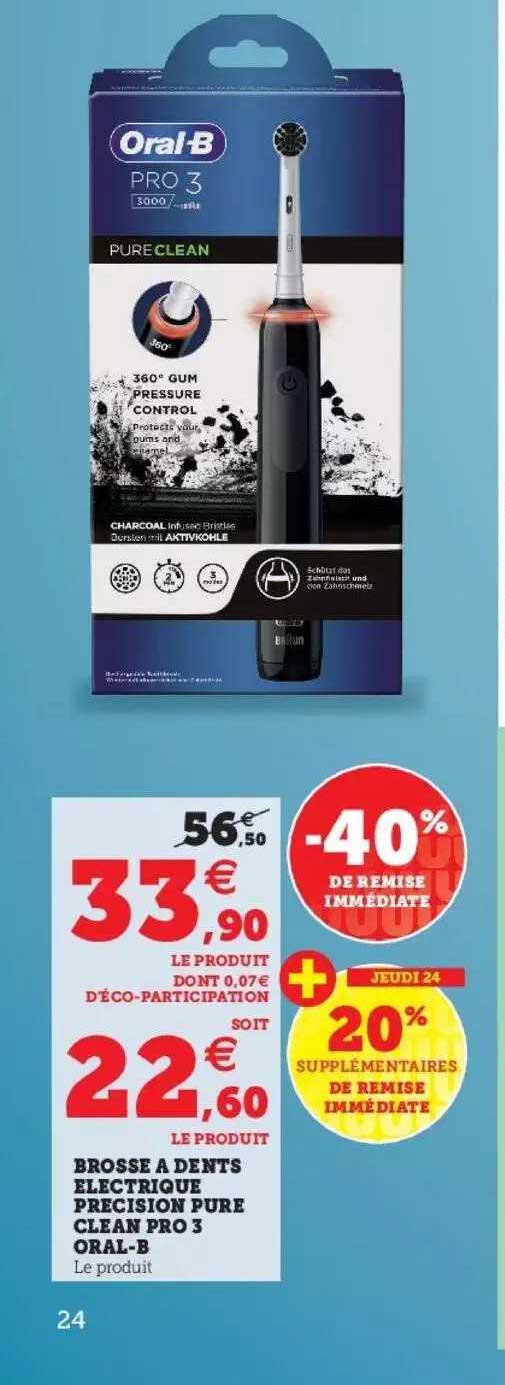 brosse à dents électrique précision pure clean pro 3 oral-b