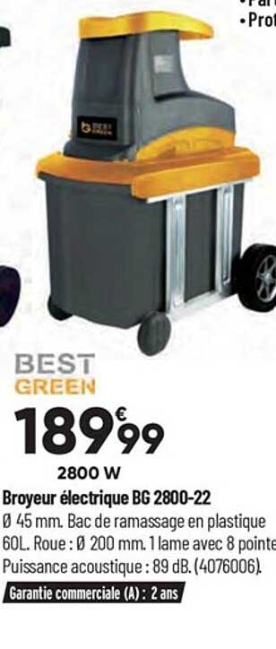 broyeur électrique bg 2800-22 bestgreen