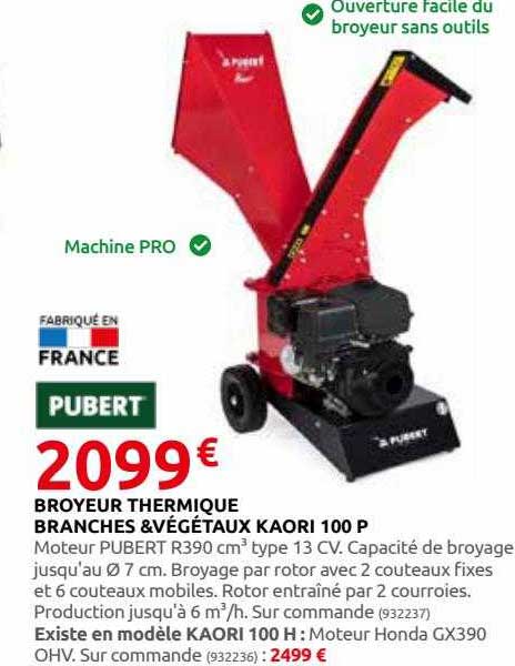 broyeur thermique branches & végétaux kaori 100 p pubert