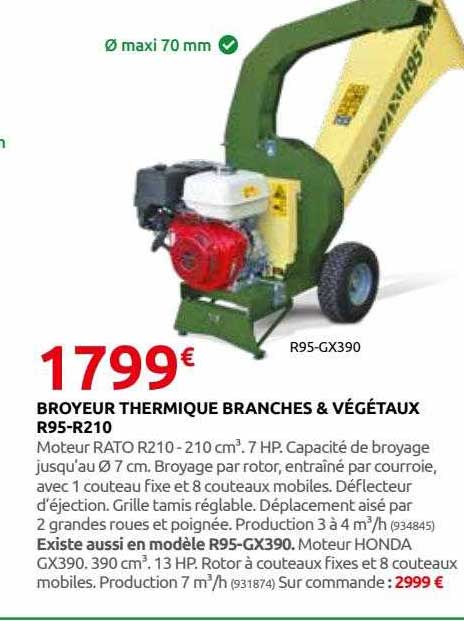 broyeur thermique branches & végétaux r95-r210