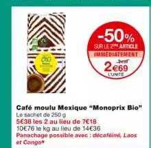 café moulu mexique "monoprix bio"