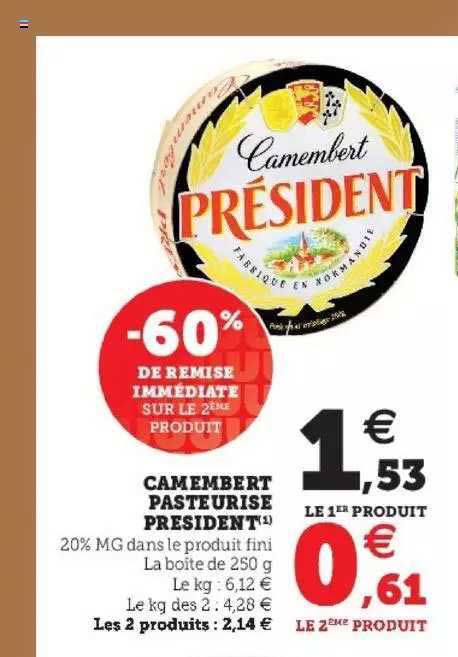 Camembert Pasteurisé Président