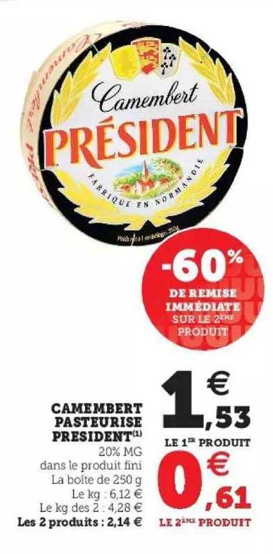Camembert Pasteurisé Président