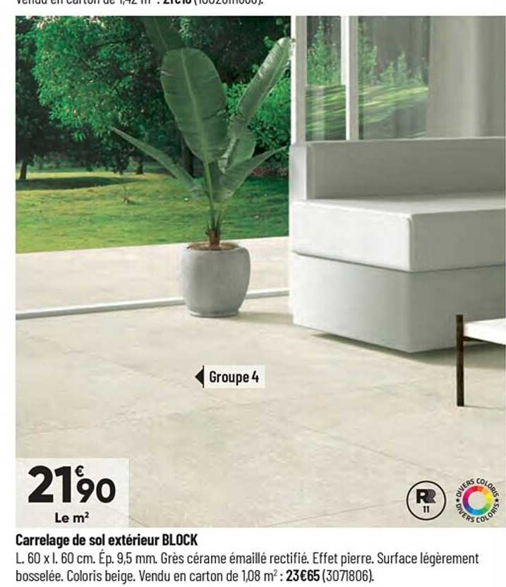 carrelage de sol extérieur block