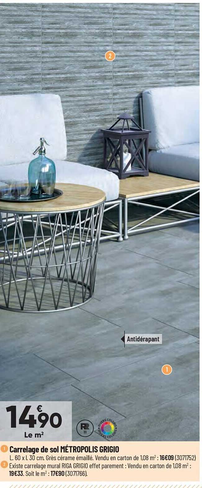 carrelage de sol métropolis grigio