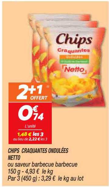 cips craquantes ondulées netto