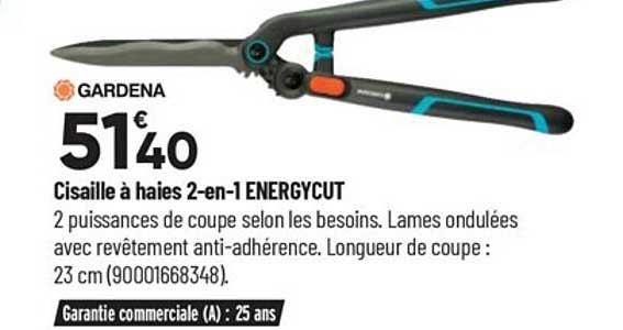 Cisaille à Haies 2-en-1 Energycut Gardena