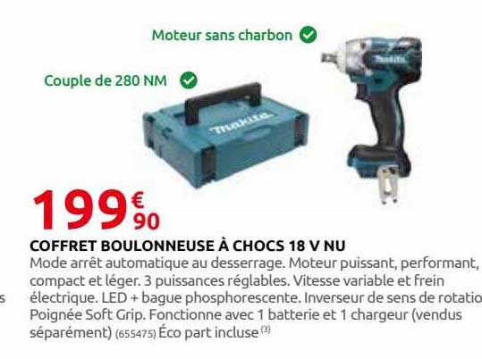 coffret boulonneuse à chocs 18 v nu