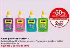 colle pailletée "uhu"