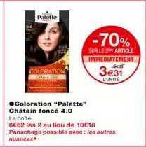 coloration "palette" châtain foncé 4.0