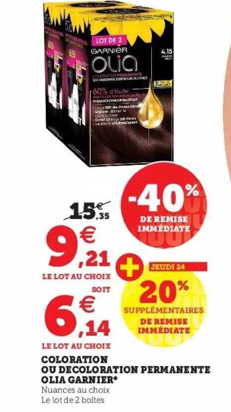 coloration ou décoloration permanente olia garnier