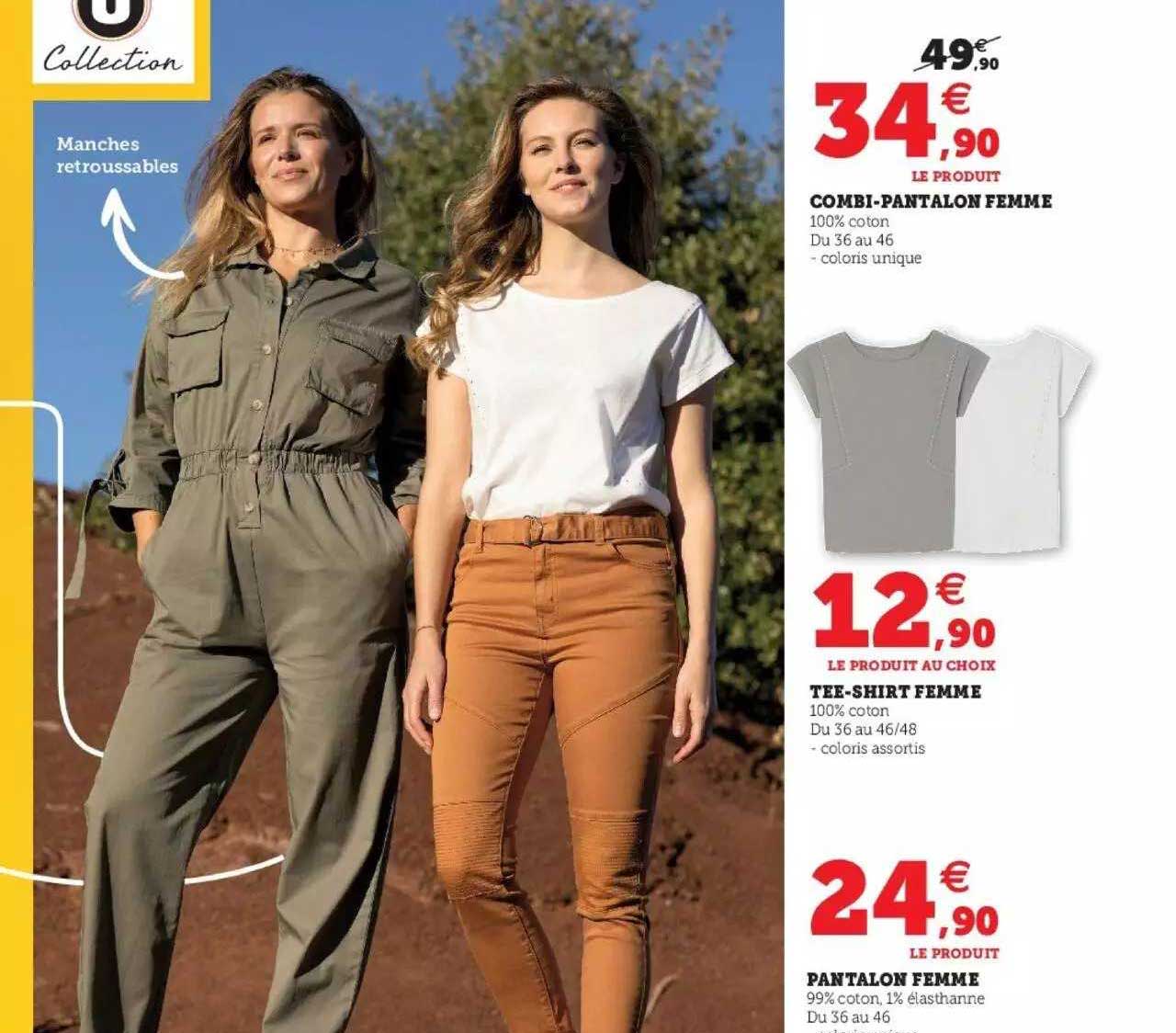 combi-pantalon femme, tee-shirt femme, pantalon femme