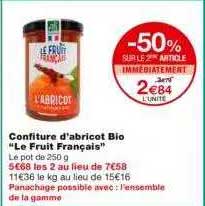 confiture d'abricot bio "le fruit français"