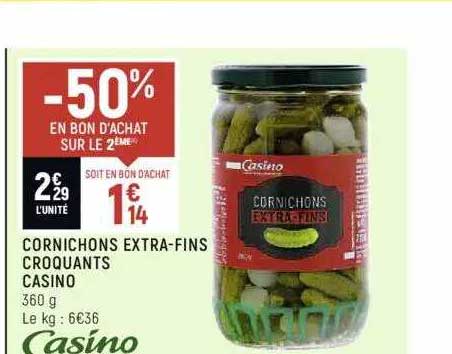 cornichons extra-fins croquants casino