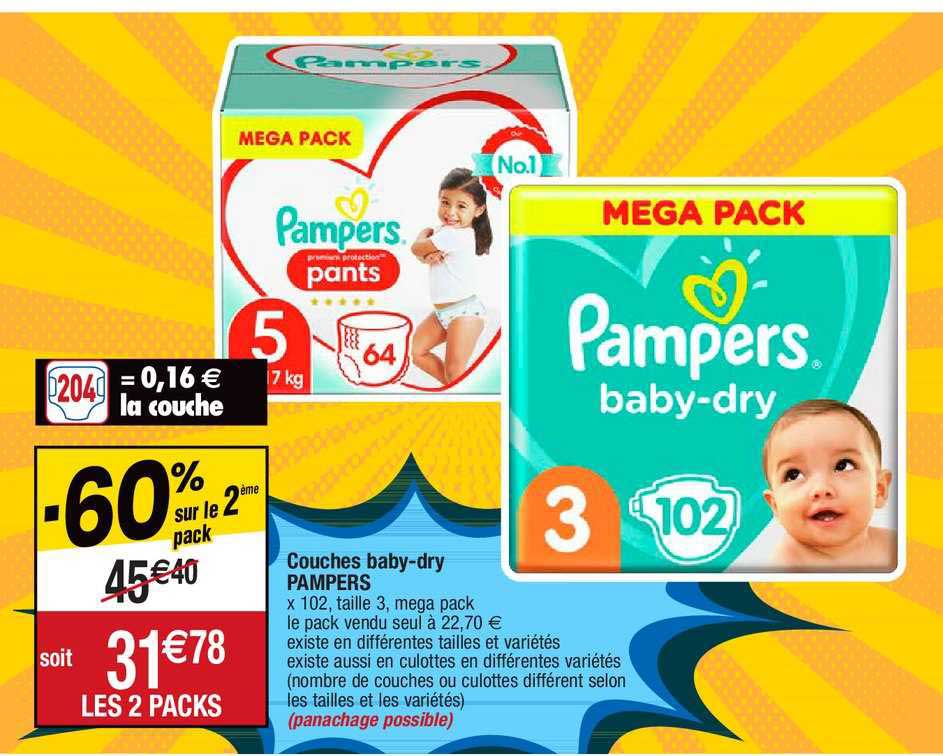 Couches Baby-dry Pampers