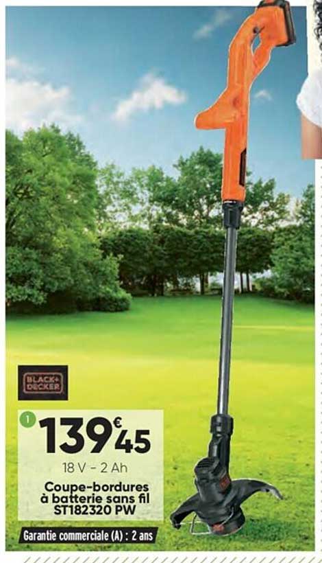coupe-bordures à batterie sans fil st182320 pw black+decker