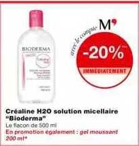 créaline h2o solution mecellaire "bloderma"
