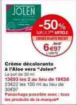 crème décolorante à l'aloé véra "jolen"