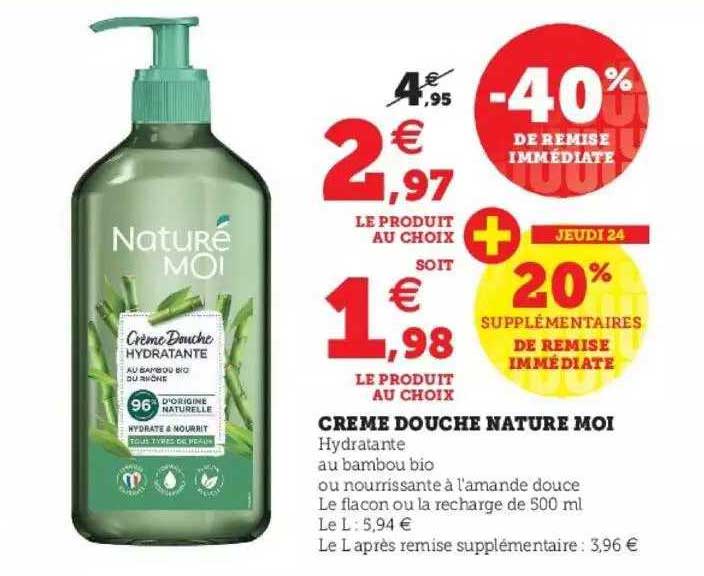 crème douche nature moi