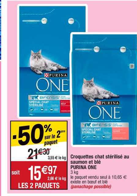 Croquettes Chat Stérilisé Au Saumon Et Blé Purina One