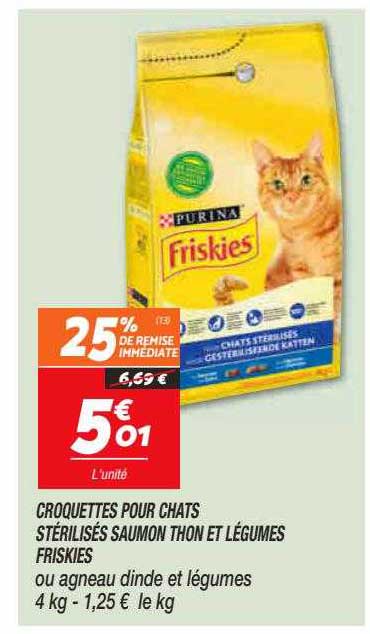 Croquettes Pour Chats Stérilisés Saumon Thon Et Légumes Friskies