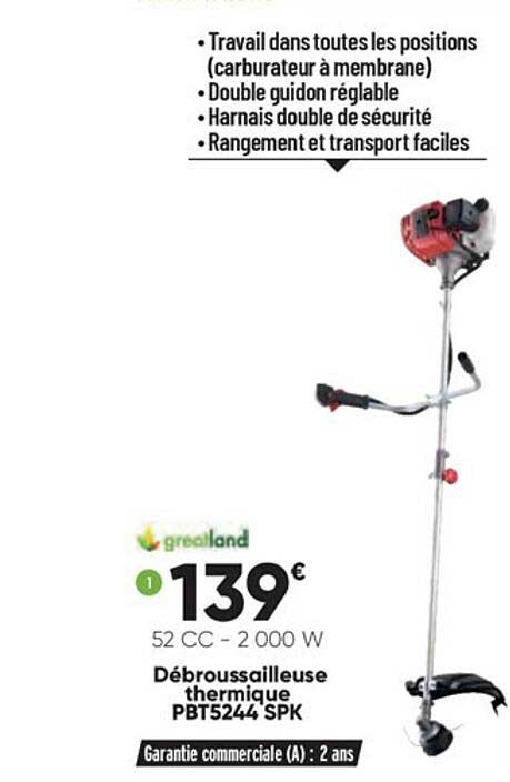débroussailleuse thermique pbt5244 spk greatland