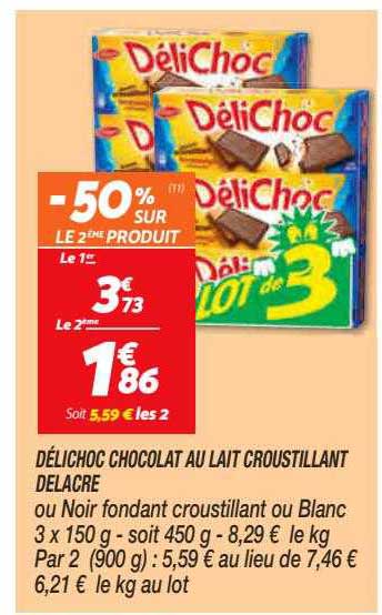 Délichoc Chocolat Au Lait Croustillant Delacre