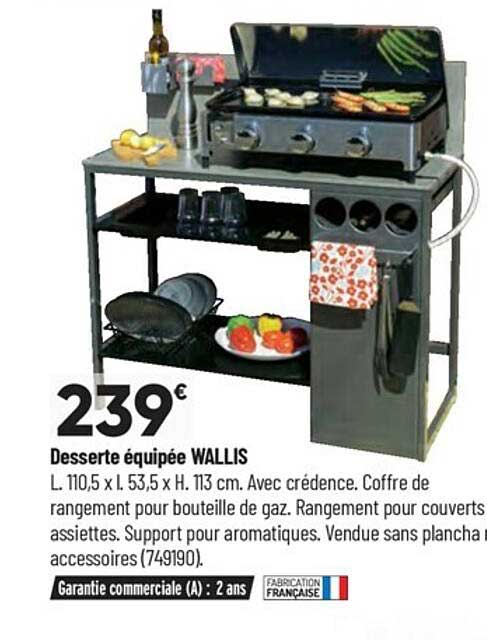 dessert équipée wallis