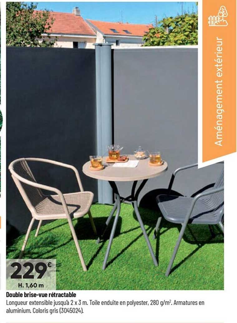 double brise-vue rétractable