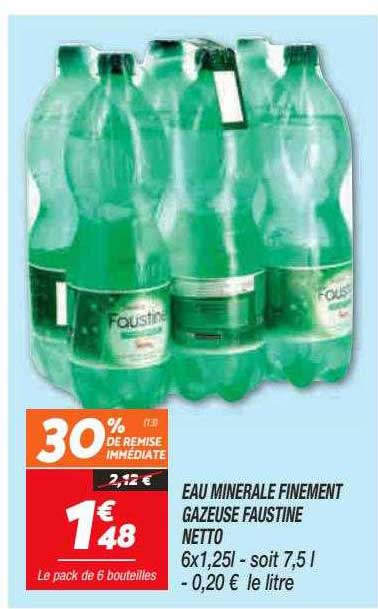 eau minérale finement gazeuse faustine netto