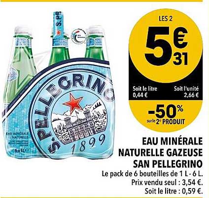 eau minérale naturelle gazeuse san pellegrino