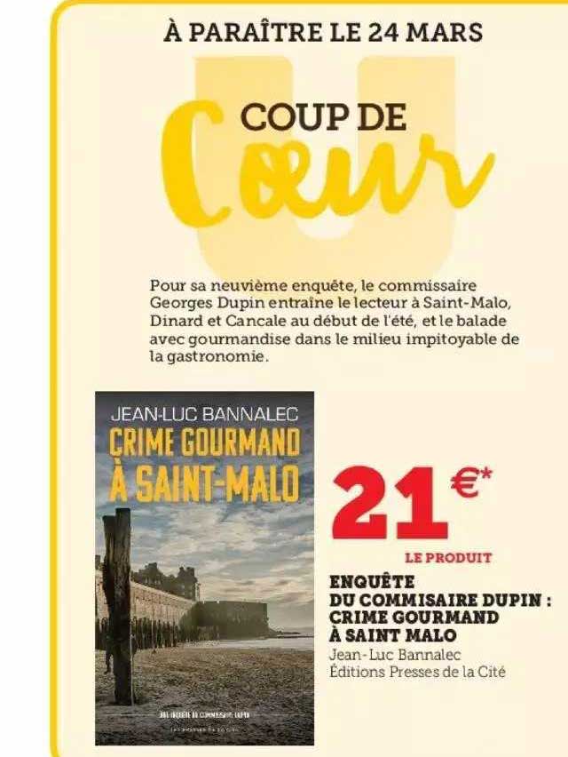 enquête du commissaire dupin : crime gourmand à saint malo - jean-luc bannalec