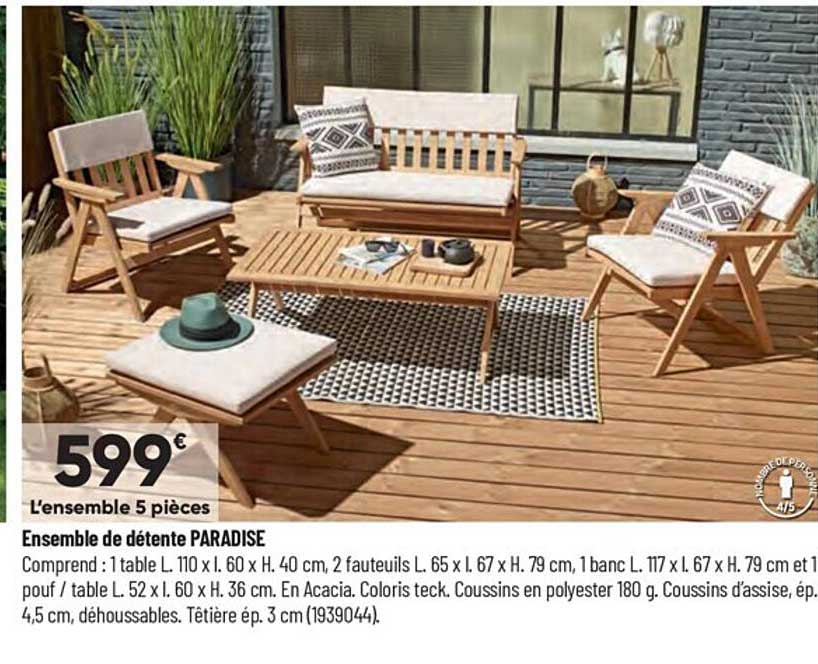 ensemble de détente paradise