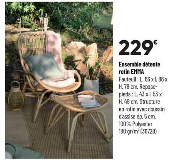 Ensemble Détente Rotin Emma