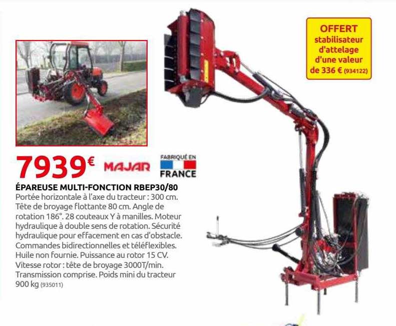 épareuse multi-fonction rbep30-80 majar