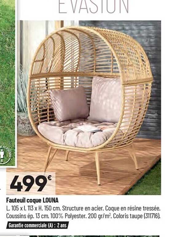 fauteuil coque louna