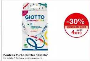 feutres turbo glitter "giotto"