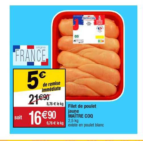 filet de poulet jaune maître coq