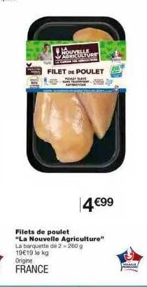 filets de poulet "la nouvelle agriculture"
