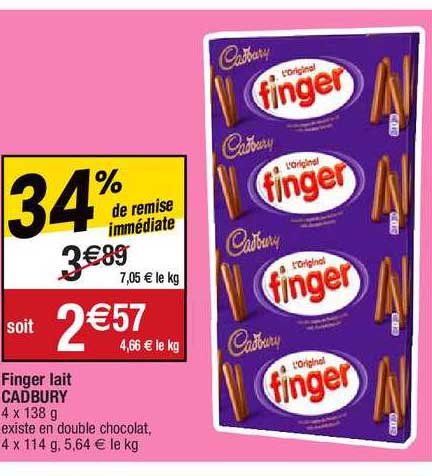 finger lait cadbury
