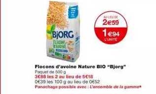 flocons d'avoine nature bio "bjorg"