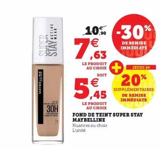 fond de teint super stay maybelline