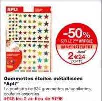 gommettes étoiles métallisées "apli"