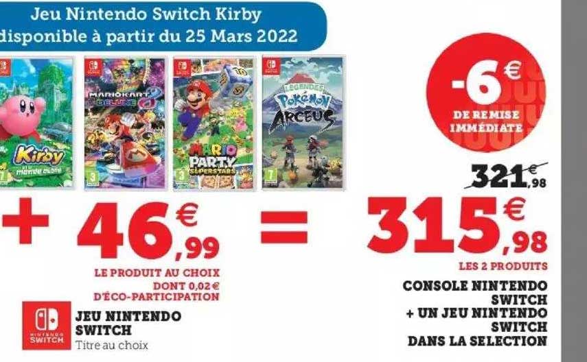 jeu nintendo switch + un jeu jeu nintendo switch dans la sélection