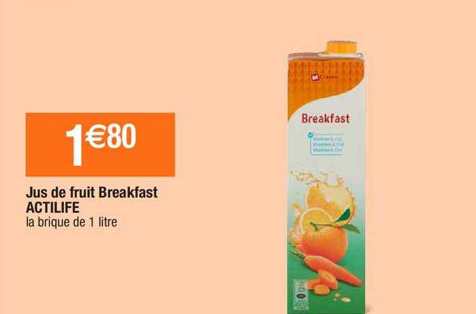 jus de fruit breakfast actilife