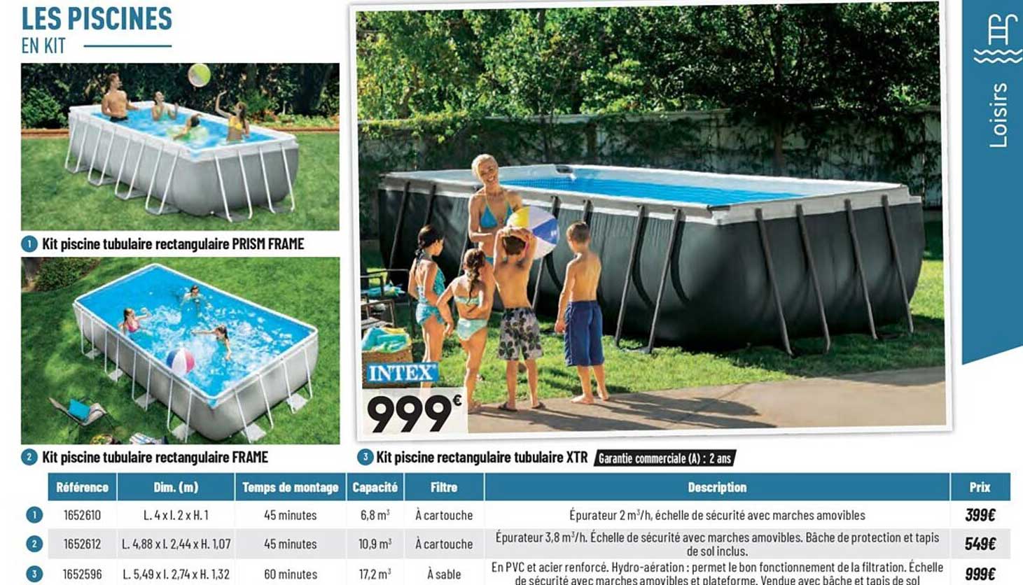 kit piscine tubulaire rectangulaire prism frame, kit piscine tubulaire rectangulaire frame, kit piscine rectangulaire tubulaire xtr intex