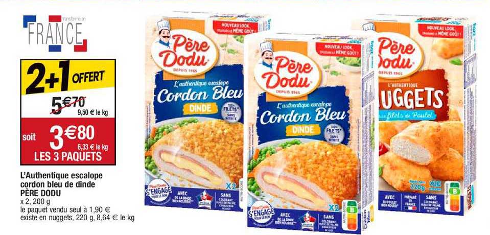 l'authentique escalope cordon bleu de dinde père dodu