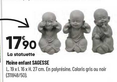 la statuette moine enfant sagesse