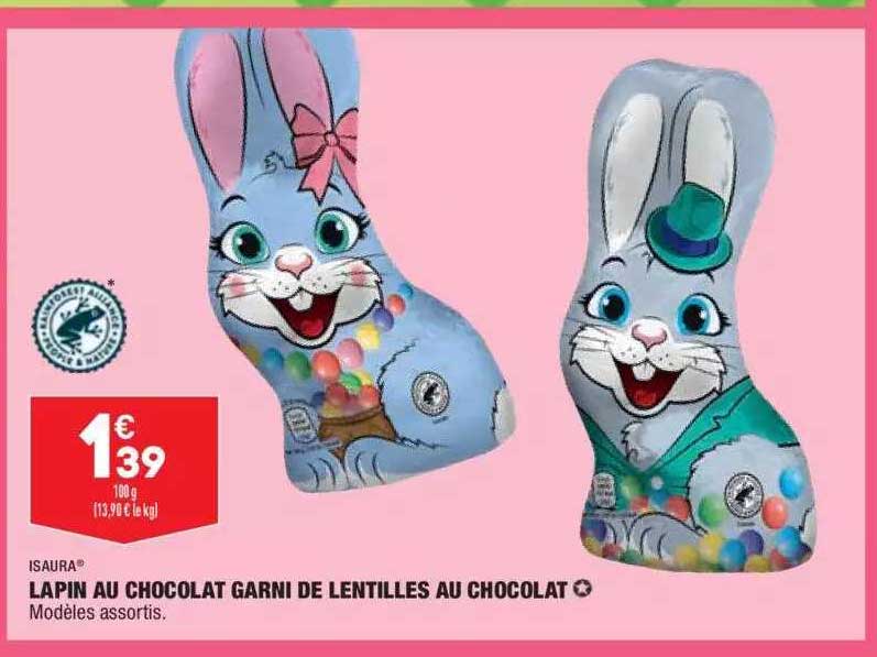 lapin au chocolat garni de lentilles au chocolat isaura