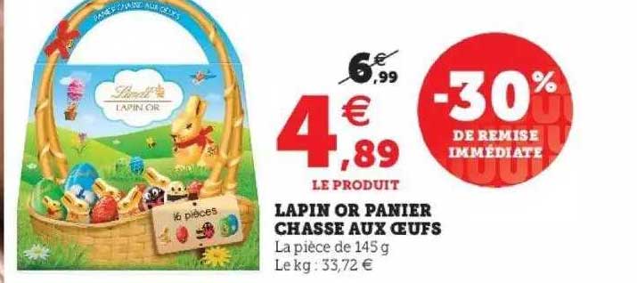 lapin or panier chasse aux oeufs